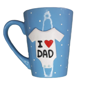 Κούπα "I love you dad!" από πολυμερικό πηλό - πηλός, πορσελάνη, κούπες & φλυτζάνια, δώρα για τον μπαμπά
