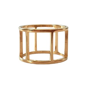 Δαχτυλίδι cage από ανοξείδωτο ατσάλι επιχρυσωμένο χρυσό - επιχρυσωμένα, γεωμετρικά σχέδια, ατσάλι, σταθερά, μεγάλα
