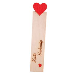 Σελιδοδείκτης ''Καλό Καλοκαίρι'' ξυλινος για την δασκάλα μας σε φυσικο χρώμα 15εκ. με καρδιές - ΜΗΤΕΡΑ apois - καρδιά, σελιδοδείκτες - 2