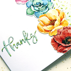 Ευχαριστήρια κάρτα με λουλούδια - επέτειος, γενική χρήση - 3