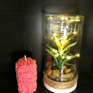 Φυτικό κερί με ανάγλυφα λουλούδια - κερί, αρωματικά κεριά - 3