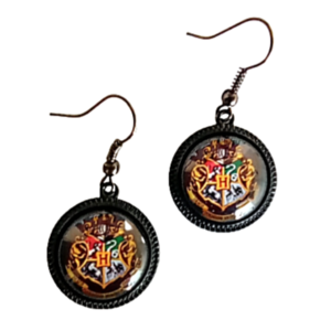 Σκουλαρίκια Χάρι Πότερ (Harry Potter) με τους κοιτώνες του Hogwarts - γυαλί, μικρά, κοσμήματα, κρεμαστά