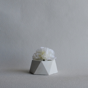 Διακοσμητικό Γλαστράκι από τσιμέντο Λευκό 5cm | Concrete - τσιμέντο, κασπώ - 2
