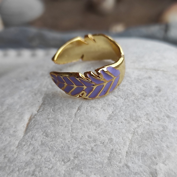 Δαχτυλίδι Chevalier φτερό σε 3 χρώματα. - chevalier, επιχρυσωμένα, ασήμι 925, φτερό, σταθερά - 3