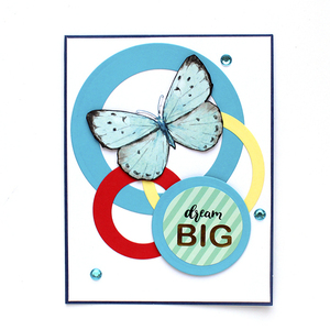 Ευχετήρια κάρτα με κύκλους Dream Big - γενέθλια, επέτειος, γενική χρήση, αποφοίτηση