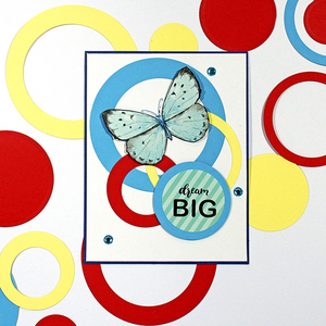 Ευχετήρια κάρτα με κύκλους Dream Big - γενέθλια, επέτειος, γενική χρήση, αποφοίτηση - 2