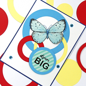 Ευχετήρια κάρτα με κύκλους Dream Big - γενέθλια, επέτειος, γενική χρήση, αποφοίτηση - 3