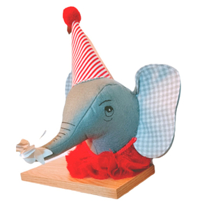 Διακοσμητικό παιδικού δωματίου ελέφαντας με καπέλο, 45 εκατοστά, τσόχα και ύφασμα - επιτοίχιο, δώρο, κρεμαστά, διακοσμητικά, ζωάκια