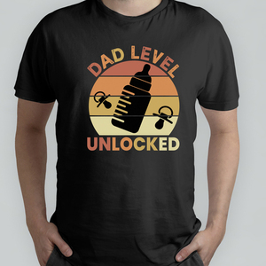Ανδρικό T-shirt "Dad Level Unlocked" - μπαμπάς, δώρα για τον μπαμπά, γιορτή του πατέρα