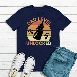 Ανδρικό T-shirt "Dad Level Unlocked" - μπαμπάς, δώρα για τον μπαμπά, γιορτή του πατέρα - 2