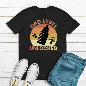 Ανδρικό T-shirt "Dad Level Unlocked" - μπαμπάς, δώρα για τον μπαμπά, γιορτή του πατέρα - 3