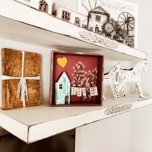 Καδρακι (shadow box) επιτραπέζιο vintage μοναδικό - ξύλο, σπίτι, διακοσμητικά - 3
