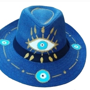 Ψάθινο καπέλο τύπου καουμπόι με κορδέλα No 58 - ψάθινα