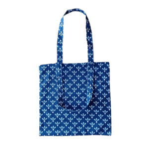 Τσάντα για τα ψώνια-tote bag-μπλε με μαργαρίτες - ύφασμα, ώμου, φλοράλ, tote, πάνινες τσάντες