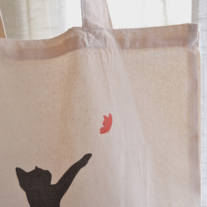 Tote Bag Black Cat Cotton - ύφασμα, ώμου, all day, tote, πάνινες τσάντες - 2