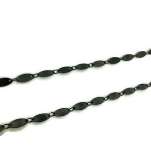 Χειροποίητη μεταλλική αλυσίδα γυαλιών με οβάλ κρίκους σε μαύρο χρώμα 70 εκ - αλυσίδες, ιδιαίτερο, κορδόνια γυαλιών - 3