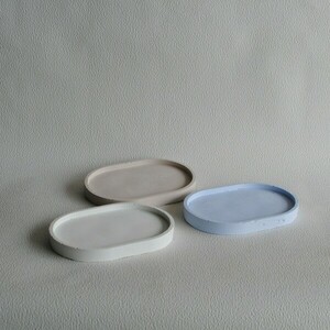 Οβάλ δίσκος από τσιμέντο Γαλάζιο 15cm| Concrete - δίσκος, τσιμέντο, πιατάκια & δίσκοι - 3