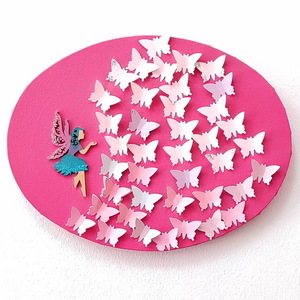 "Flying wishes" πίνακας με πεταλούδες - πίνακες & κάδρα, κορίτσι, δώρα για βάπτιση, παιδικά κάδρα