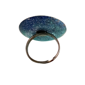 Δαχτυλίδι στρόγγυλο με υγρό γυαλί και κοχύλι - ημιπολύτιμες πέτρες, γυαλί, κοχύλι, μεγάλα, αυξομειούμενα - 3