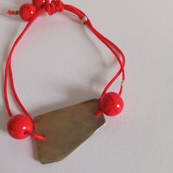 Βραχιόλι χειροποίητο από αρζαντό (αλπακά) με κόκκινο κορδόνι - ημιπολύτιμες πέτρες, αλπακάς, χειροποίητα, χεριού - 2