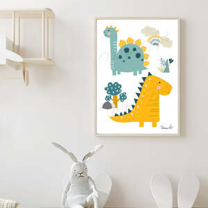 Εκτυπώσιμη αφίσα για αγορίστικο δωμάτιο ''ΔΕΙΝΟΣΑΥΡΑΚΙΑ'' Α3-Α4 - αφίσες, δεινόσαυρος, δώρα για μωρά, αναμνηστικά δώρα - 2