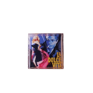 Δαχτυλίδι "La Dolce Vita" τετράγωνο χειροποίητο με υγρό γυαλί, vintage art, αυξομειούμενο - vintage, γυαλί, αυξομειούμενα