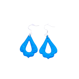 " Blue Marokina " I Χειροποίητα boho καλοκαιρινά κρεμαστά σκουλαρίκια από πολυμερικό πηλό - 5,5cm - χρώμα γαλάζιο - πηλός, boho, κρεμαστά, γάντζος
