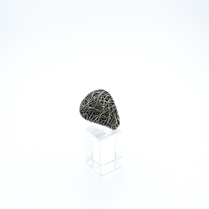 Χειροποίητο ασημένιο καλλιτεχνικο συρμάτινο δαχτυλίδι - ασήμι 925, γεωμετρικά σχέδια, σταθερά, μεγάλα - 3