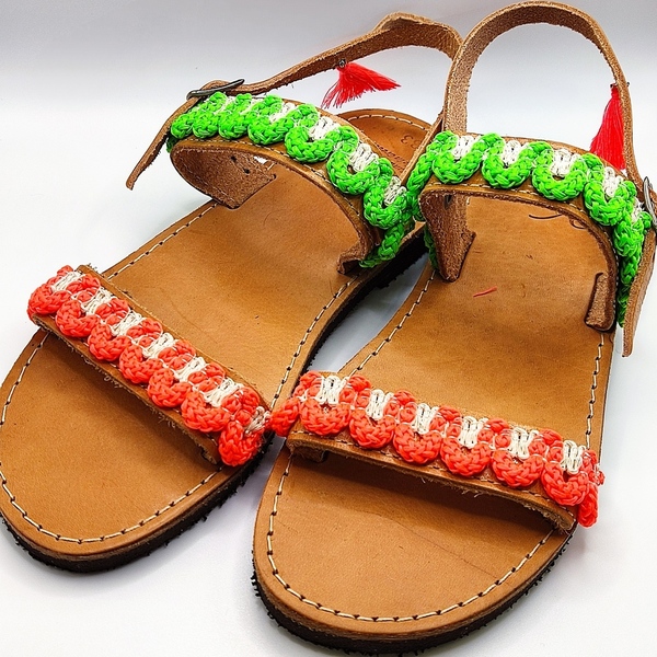 Neon wm sandals - δέρμα, all day, boho, φλατ, ankle strap - 3