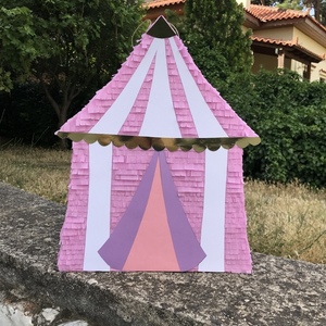 Πινιάτα ροζ τσίρκο ύψος 50 εκ. - κορίτσι, πινιάτες - 2
