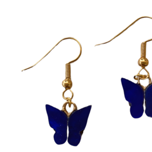 Σκουλαρίκια πεταλούδες μπλε - χαλκός, πεταλούδα, πεταλούδες, κρεμαστά, γάντζος - 2