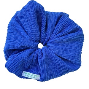 Χειροποίητο υφασμάτινο XL λαστιχάκι για τα μαλλιά - χρώμα μπλε ρουά - ύφασμα, λαστιχάκια μαλλιών