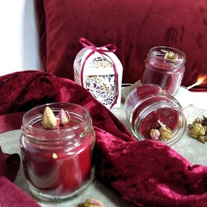Αρωματικό κερί μπορντό με άρωμα κόκκινων φρούτων σε γυάλινο κυλινδρικό βαζάκι 100ml - κερί, αρωματικά κεριά, αρωματικό - 3