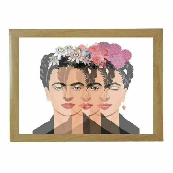 Καδράκι για " Frida ¨ με ξύλινη κορνίζα σε φυσικό χρώμα (21 χ 16 εκ. ) - πίνακες & κάδρα