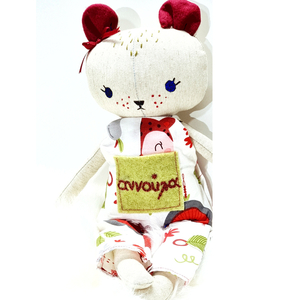 Κούκλα memory pal με όνομα 50 εκατοστά, αρκουδάκι κοριτσάκι - λούτρινα, personalised, βρεφικά, δώρο για βάφτιση, κούκλες - 5