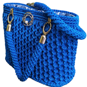 Πλεκτή Tote Bag Blue Dream - νήμα, ώμου, μεγάλες, tote, πλεκτές τσάντες - 2