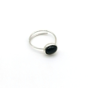 Black Onyx stone δαχτυλίδι ασημί - ασήμι 925, επάργυρα, αυξομειούμενα
