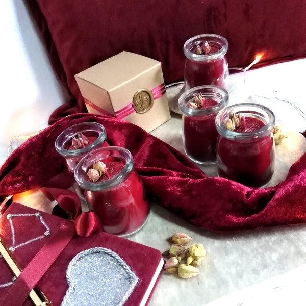 Αρωματικό κερί μπορντό πολυτελείας με άρωμα κόκκινων φρούτων σε γυάλινο βαζάκι 100ml - αρωματικά κεριά, διακοσμητικά, σπιτιού, γενική διακόσμηση - 2