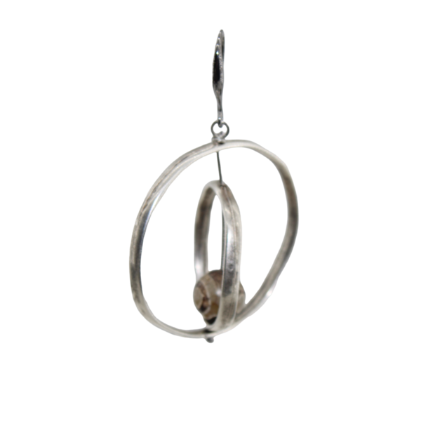 Σκουλαρίκια in corde Κύκλοι - ημιπολύτιμες πέτρες, χάντρες, κρεμαστά, γάντζος - 4