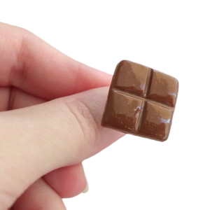 Δαχτυλίδι σοκολάτα με πολυμερικό πηλό / μεγάλο / μεταλλική βάση / αυξομειούμενο / Twice Treasured - πηλός, cute, γλυκά, αυξομειούμενα, kawaii - 4