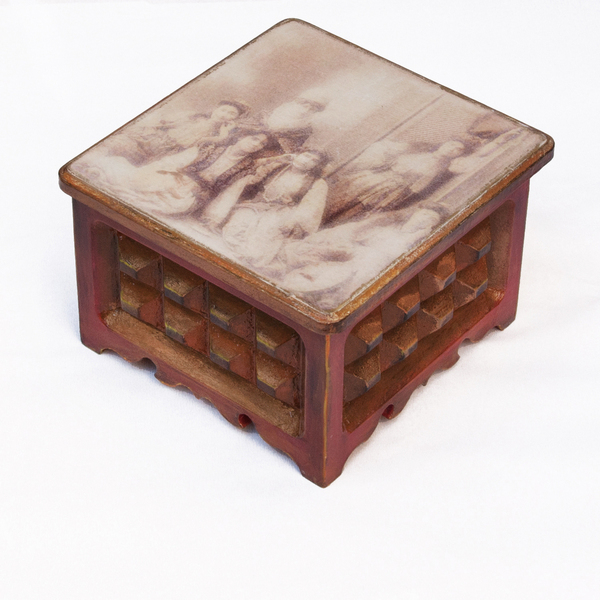 Ξύλινο κουτί διαστάσεων 16cm*15cm*10cm ύφος vintage. - ξύλο, vintage, διακοσμητικά, διακόσμηση σαλονιού