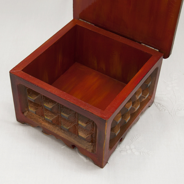 Ξύλινο κουτί διαστάσεων 16cm*15cm*10cm ύφος vintage. - ξύλο, vintage, διακοσμητικά, διακόσμηση σαλονιού - 3