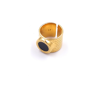 Δαχτυλίδι ethnic µε μαύρο σμάλτο - επιχρυσωμένα, ορείχαλκος, boho, μεγάλα, αυξομειούμενα