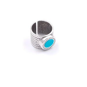Δαχτυλίδι ethnic µε γαλάζιο σμάλτο - επιχρυσωμένα, ορείχαλκος, boho, μεγάλα, αυξομειούμενα