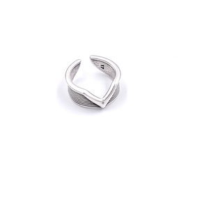 Δαχτυλίδι σε σχήμα V - ορείχαλκος, επάργυρα, γεωμετρικά σχέδια, boho, αυξομειούμενα