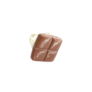Δαχτυλίδι σοκολάτα με πολυμερικό πηλό / μεγάλο / μεταλλική βάση / αυξομειούμενο / Twice Treasured - πηλός, cute, γλυκά, αυξομειούμενα, kawaii - 2