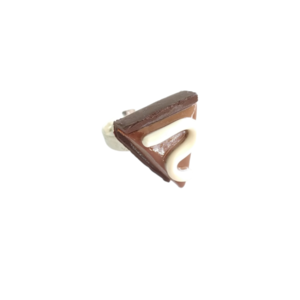 Δαχτυλίδι πάστα σοκολατίνα με πολυμερικό πηλό / μεγάλο / μεταλλική βάση / αυξομειούμενο / Twice Treasured - πηλός, cute, γλυκά, αυξομειούμενα, kawaii