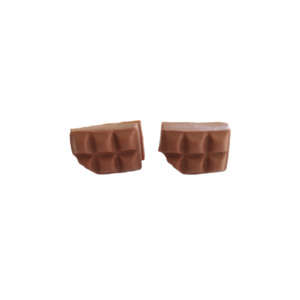 Σκουλαρίκια καρφωτά μπάρες σοκολάτας με πολυμερικό πηλό / μικρά / ασημί μεταλλικά καρφάκια / Twice Treasured - πηλός, cute, καρφωτά, γλυκά, kawaii - 5