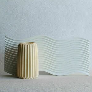 Διακοσμητικός Δίσκος Κύματα από τσιμέντο Λευκό 38cm | Concrete - διακόσμηση, τσιμέντο, πιατάκια & δίσκοι - 3