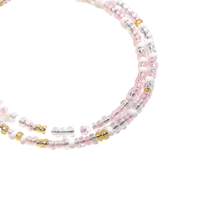 Ροζ Κολιέ με γυάλινες Χάντρες 2mm - γυαλί, τσόκερ, κοντά, seed beads